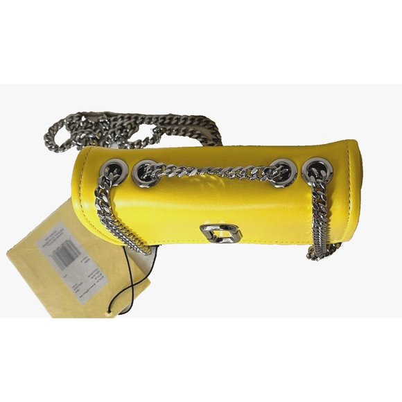 New Marc Jacobs The Glam Shot Mini Flap Crossbody bag Smooth Leather Golden Kiwi - Picture 2 of 6